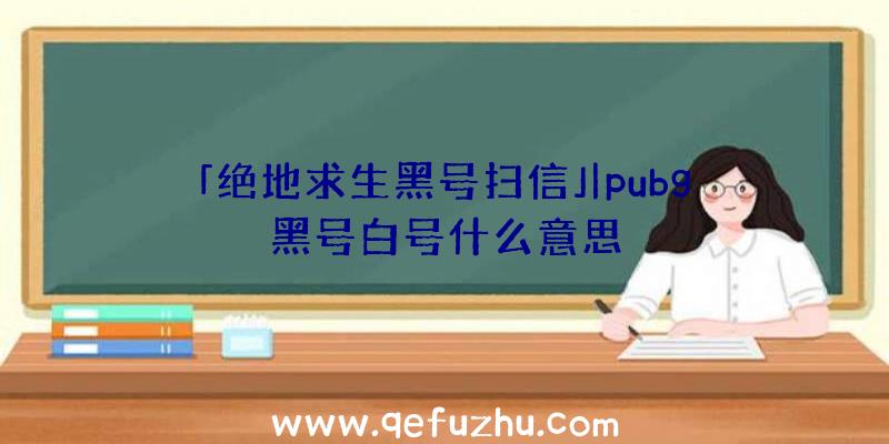 「绝地求生黑号扫信」|pubg黑号白号什么意思